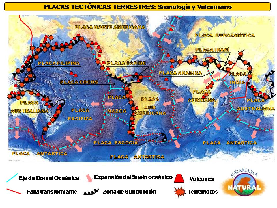 Resultado de imagen de mapa volcanes y sismos